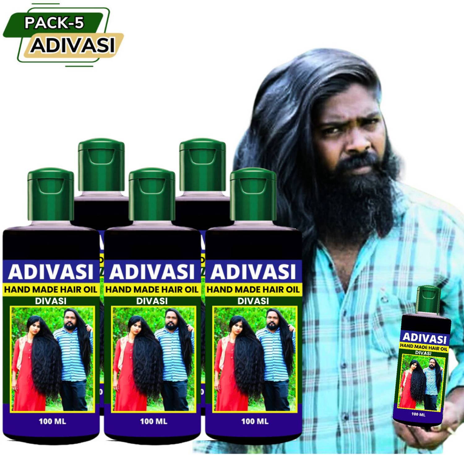 Adivasi Natural Pack 5 Hair Oil