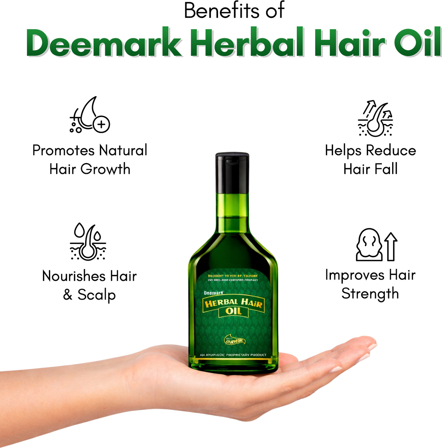 Image of DEEMARK Herbal Hair Oil for Growth & Dandruff Control 100% Natural & Ayurvedic Hair Oil