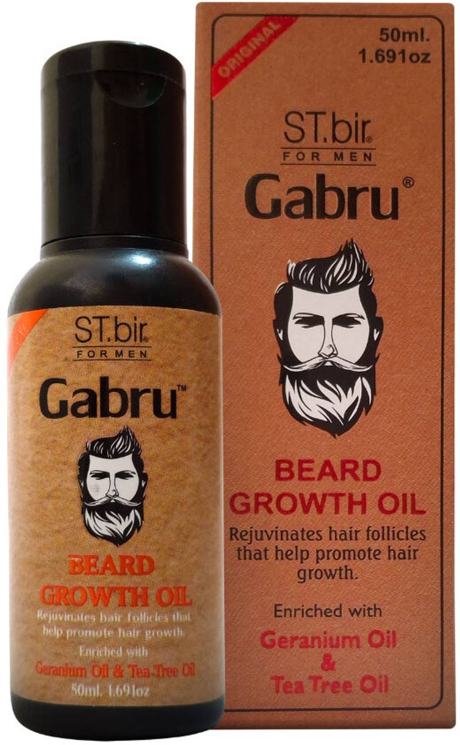ST.bir Gabru Beard Oil - Geramiun oil & Tea Tree oil Hair Oil (60