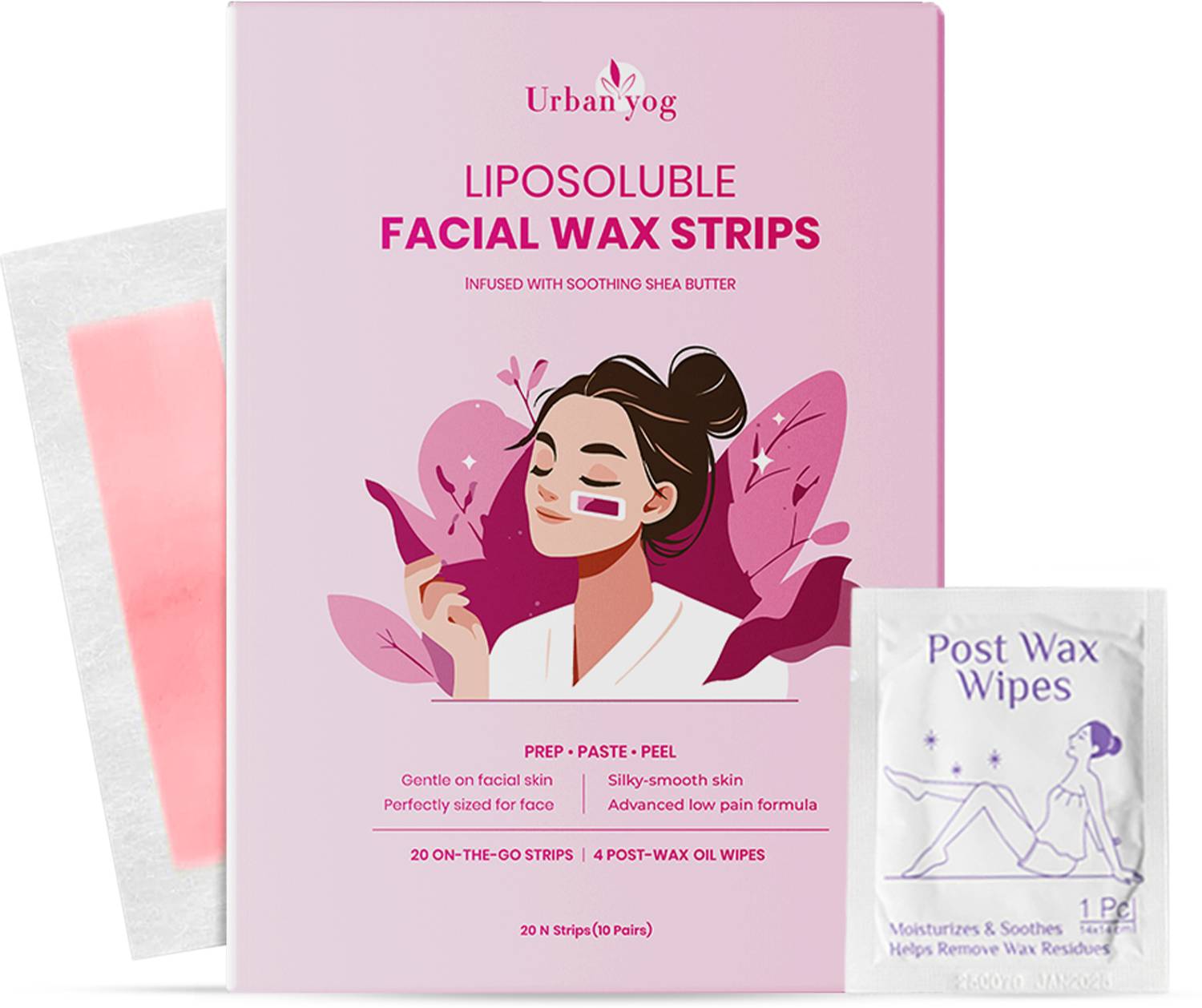 URBANYOG Liposoluble Facial Wax Strips for Women Gentle Facial