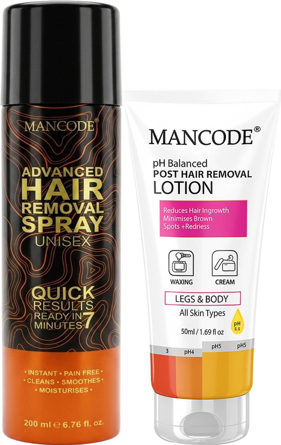 MANCODE Hair Removal Spray 200ml & Lotion 50ml - Image 1
