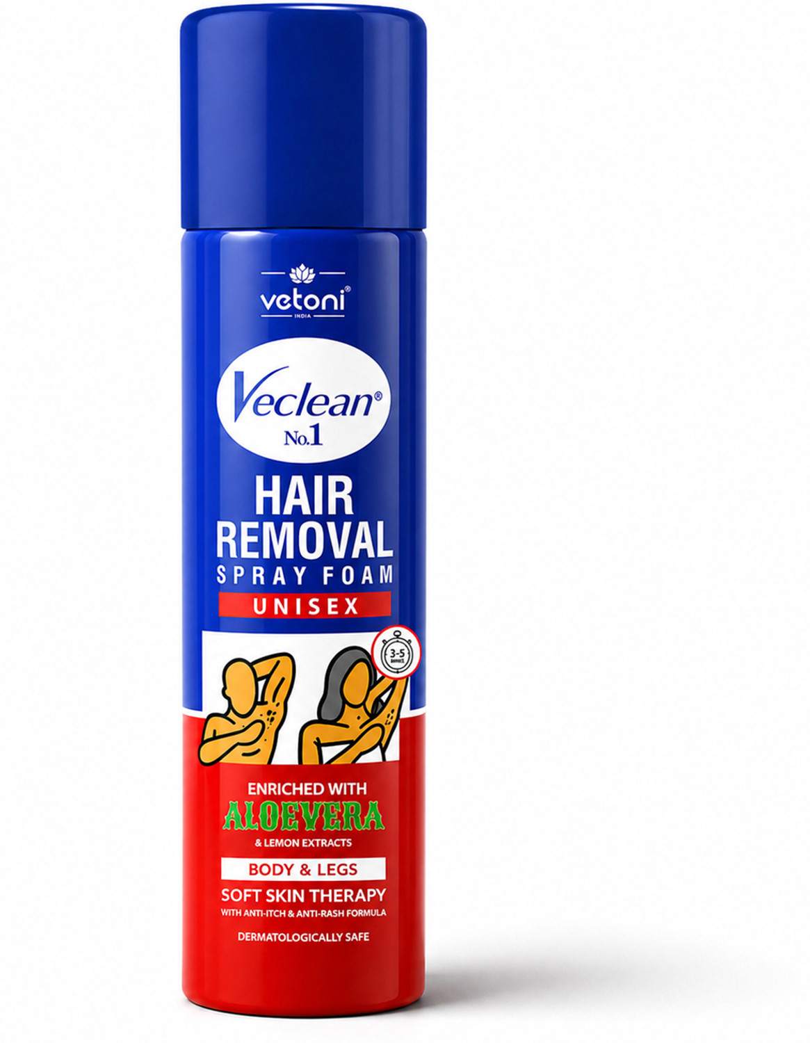 Image of VETONI Veclean No.1 Hair Removal Spray Foam for Men and Women, 3-5 Minute Formula Spray
