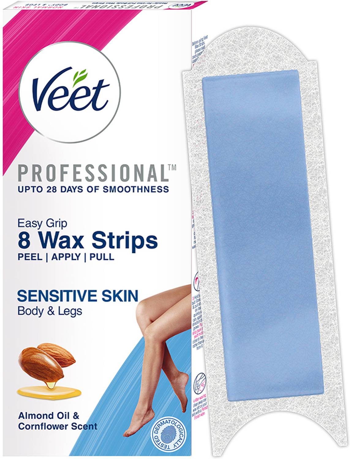Veet Half Body Waxing Kit for Sensitive Skin Strips (8 Strips)