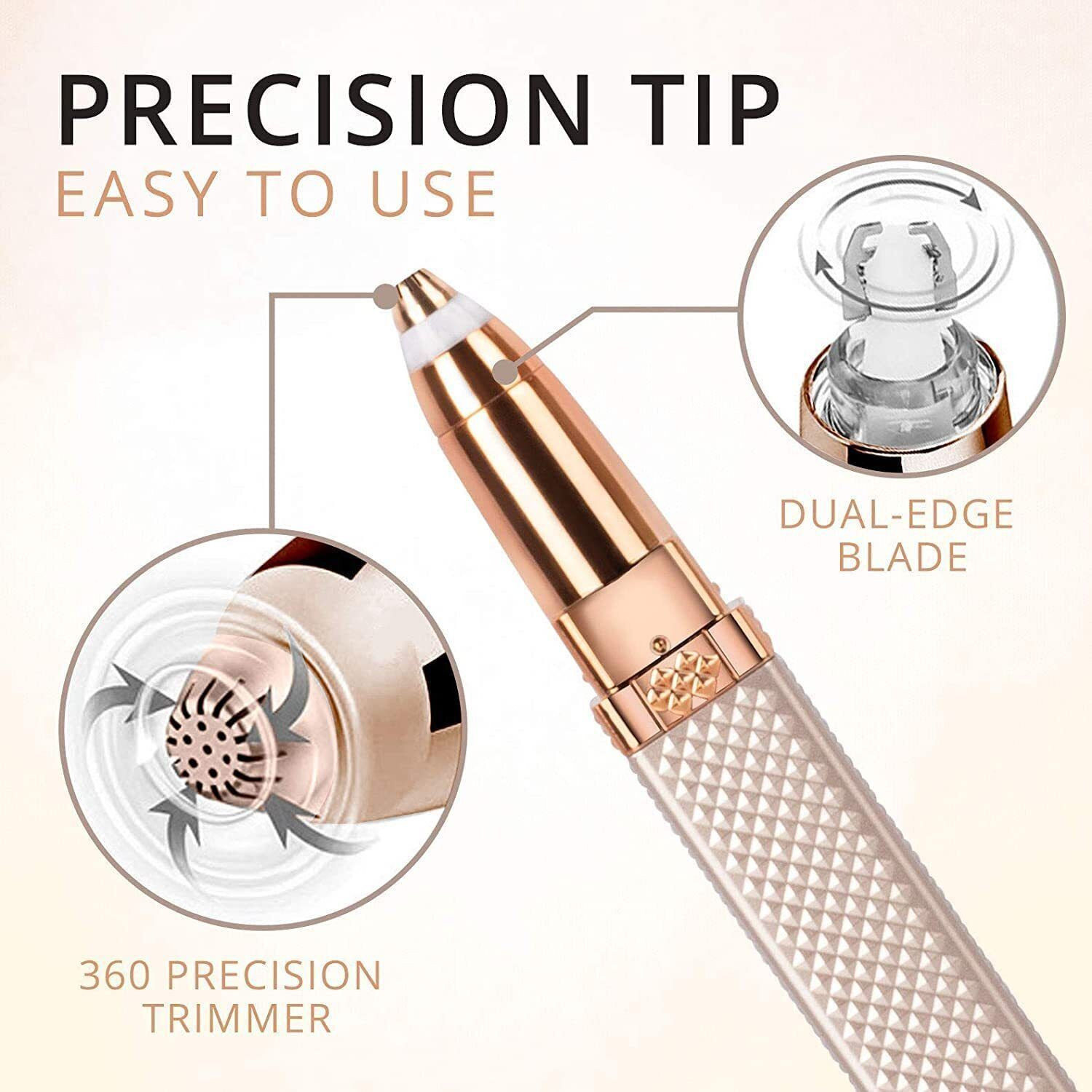 Image of DENDUES 2In1 Eyebrow Machine For Women Face Lips Nose Hair Removal Fully Waterproof D109 Trimmer 60 min Runtime 2 Length Settings