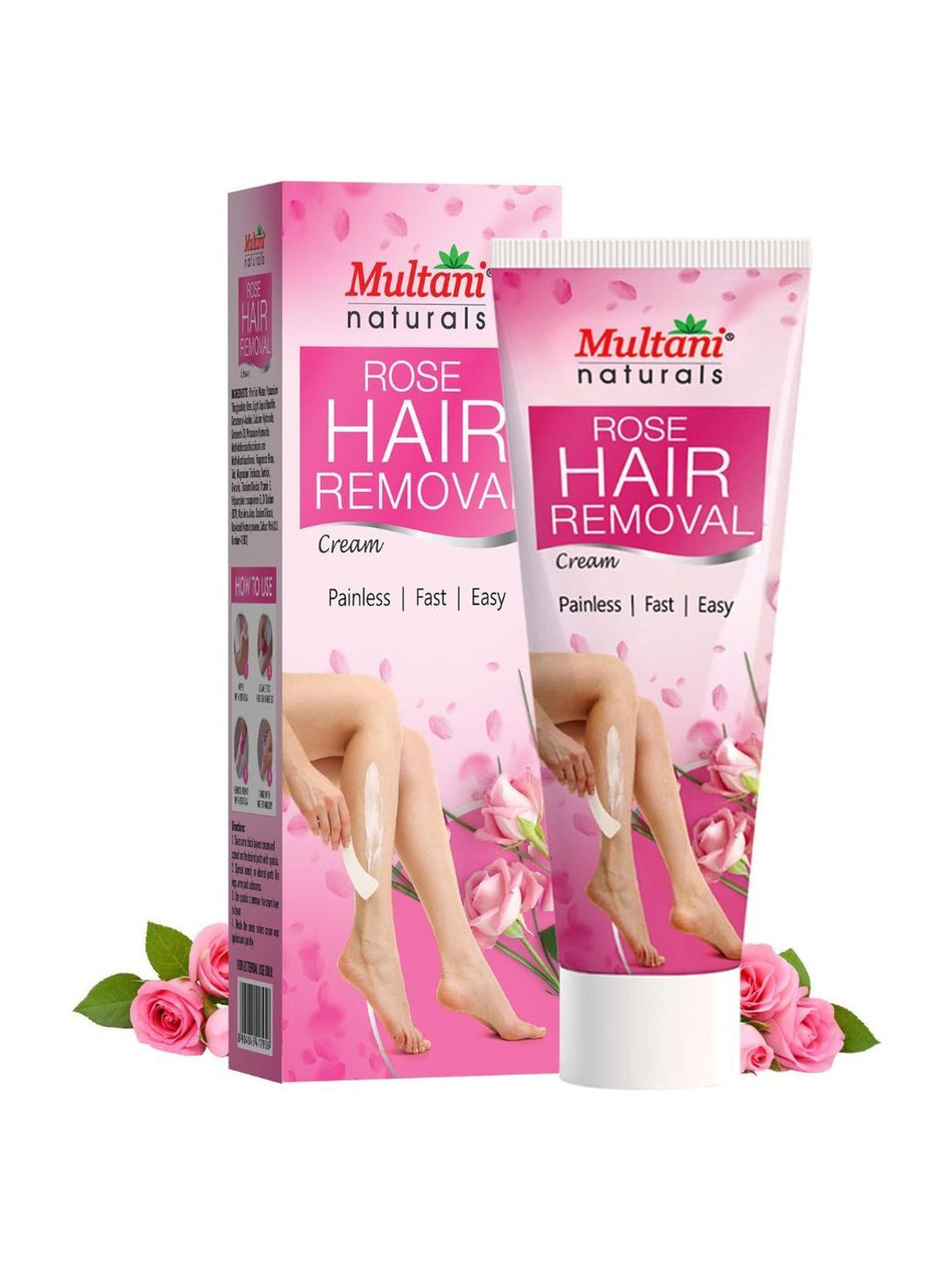 Image of Multani Natural Rose Hair Removal Cream | Painless & Stripless - Cream