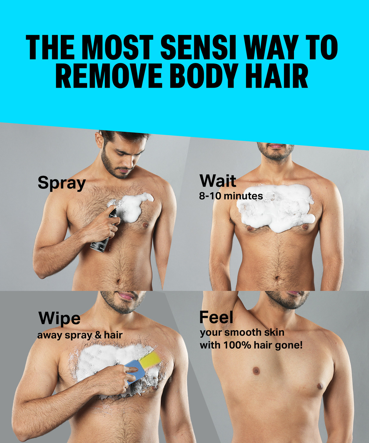 Image of BOMBAY SHAVING COMPANY Hair Removal Spray for Men Chest, Underarms, & Legs | Pack Of 2 Spray