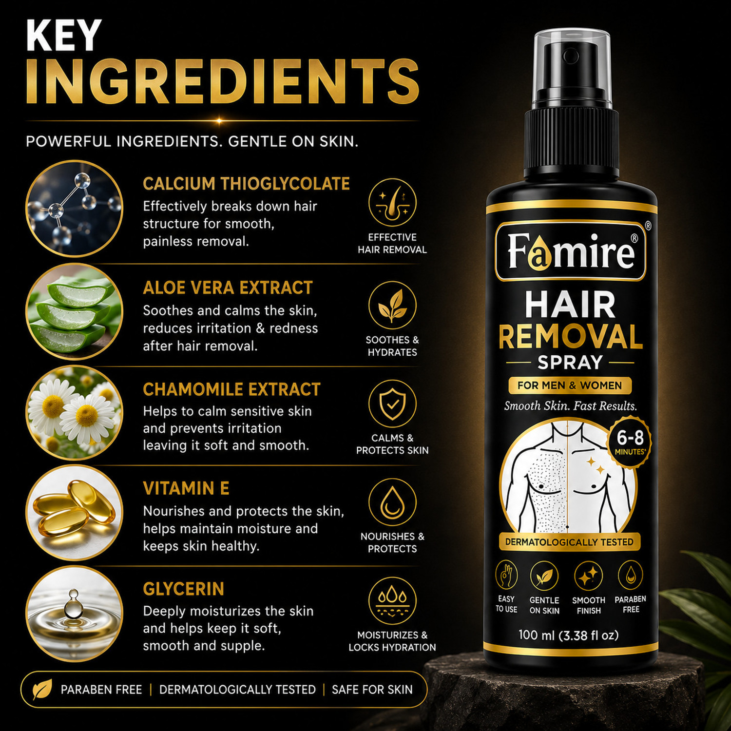 Image of Famire Hair Removal Spray for Body | Quick Hair Removal | Suitable for Men & Women Spray