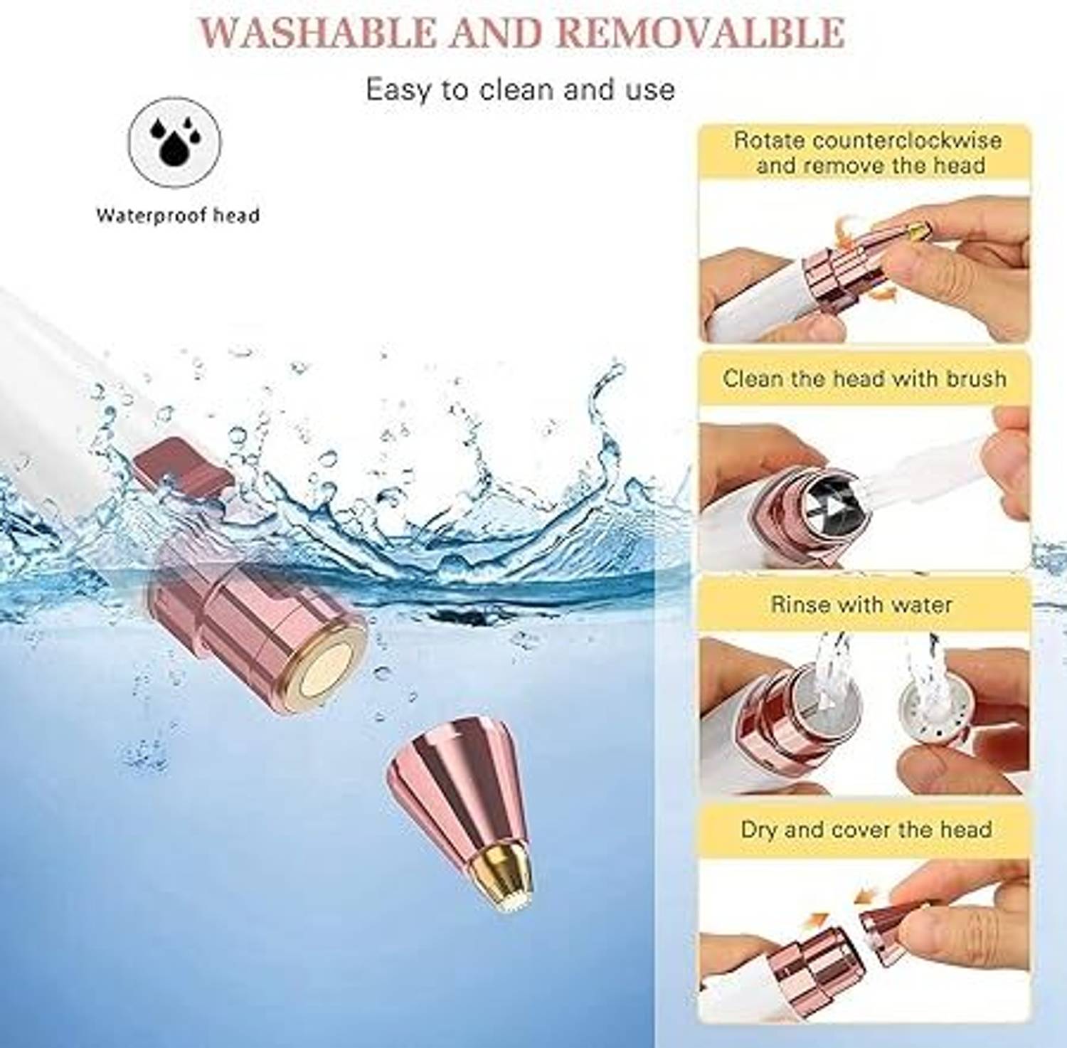 GLOWIZEN Rechargeable Facial Hair Remover for Women - Image 3