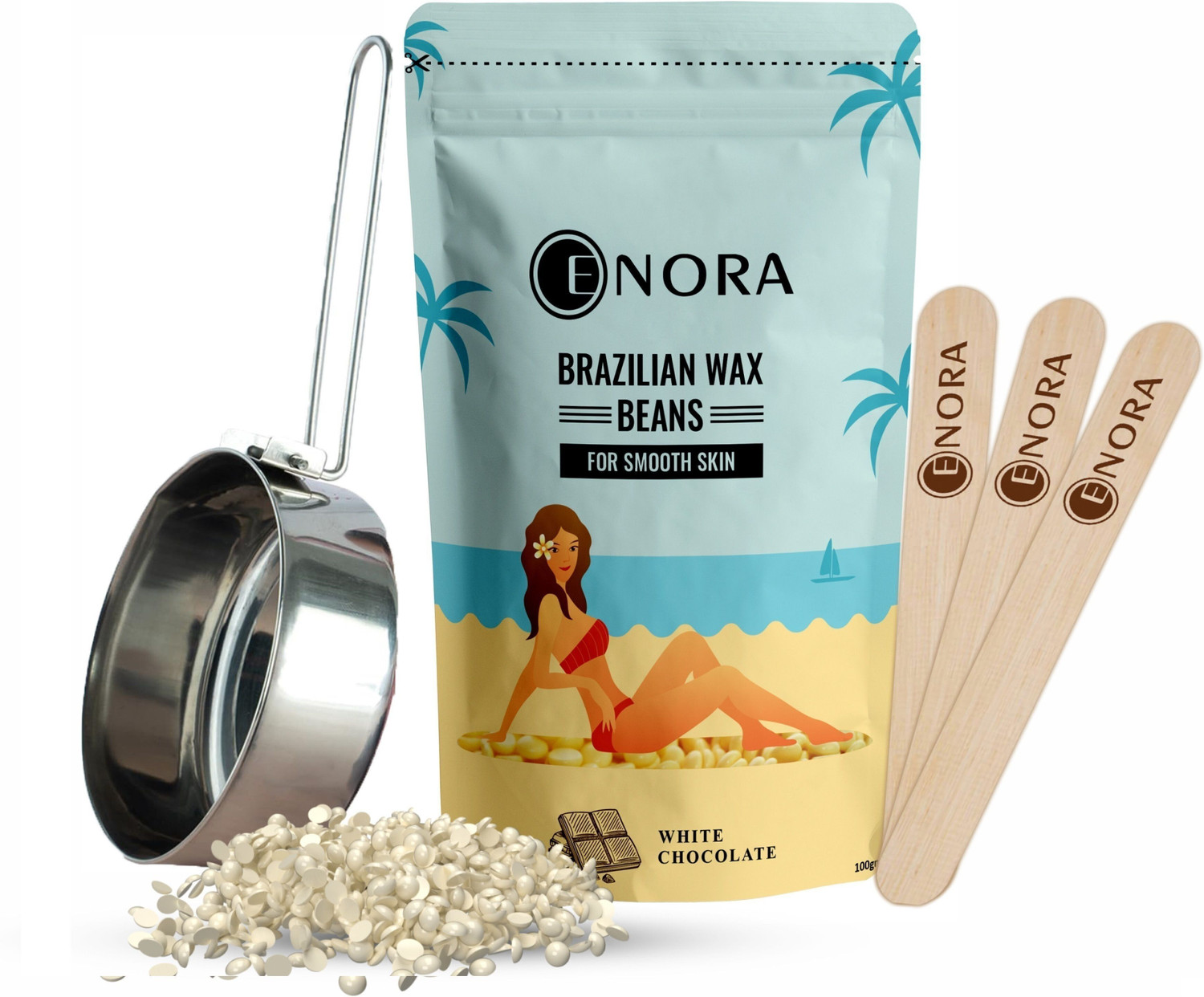Image of Enora Hair Removal Brazilian Wax | For Face, Eyebrow Back, Bikini Area,( Pack of 1 ) Wax