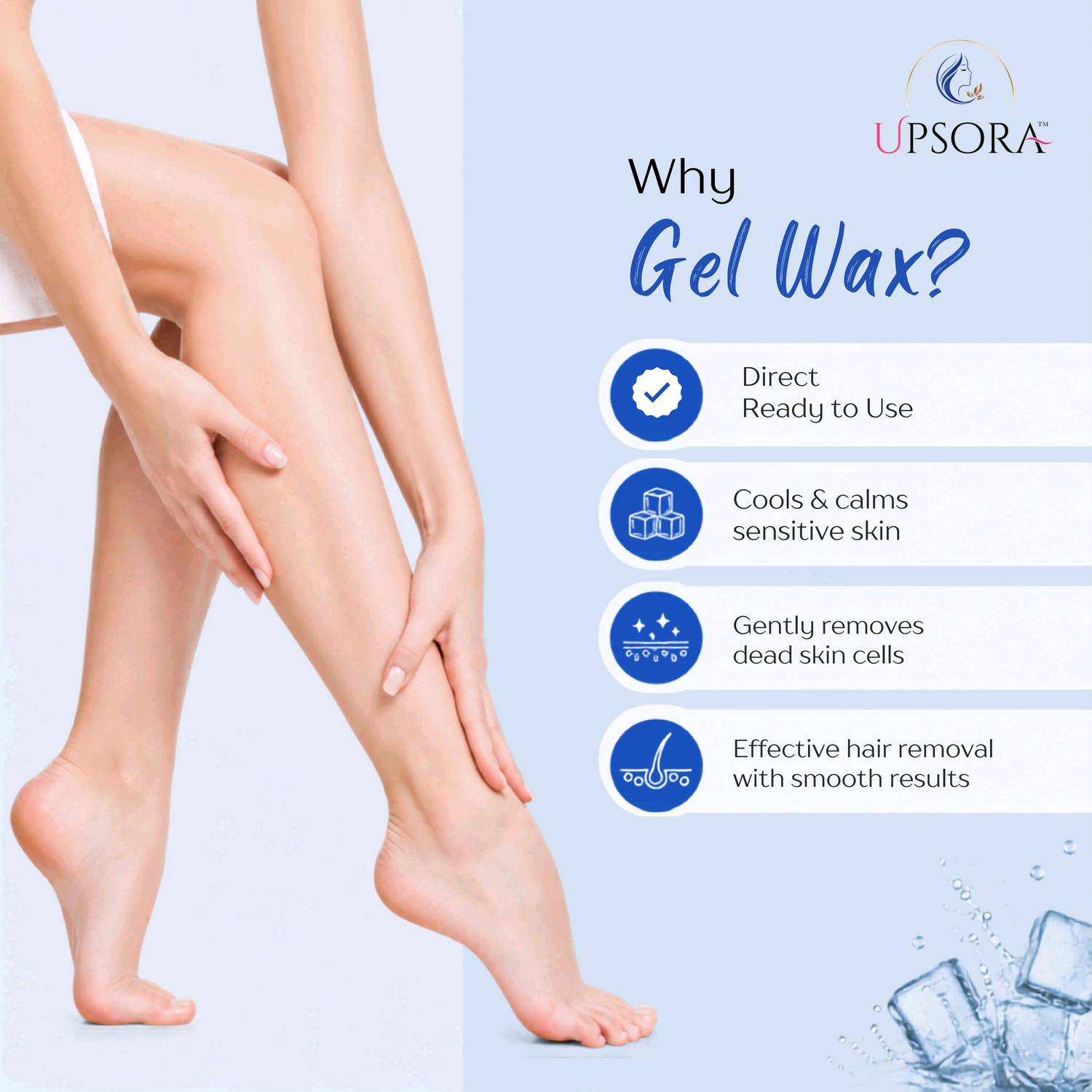 UPSORA Ice Blue Gel Wax for Women - Image 3