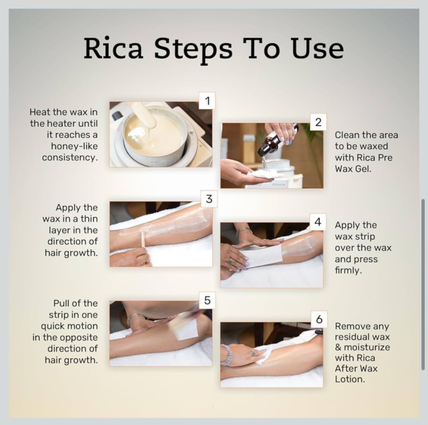 Image of Reya rica White Chocolate Liposoluble Wax for Dry Skin Smooth Gentle Hair Removal Wax