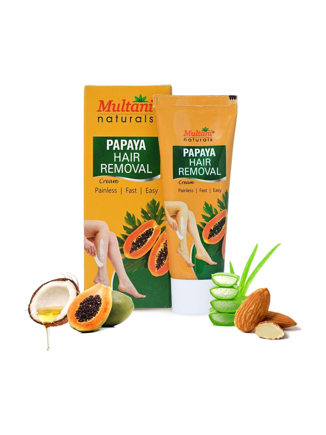 Image of Multani Naturals Papaya Painless & Stripless & Easy Hair Removal - Cream