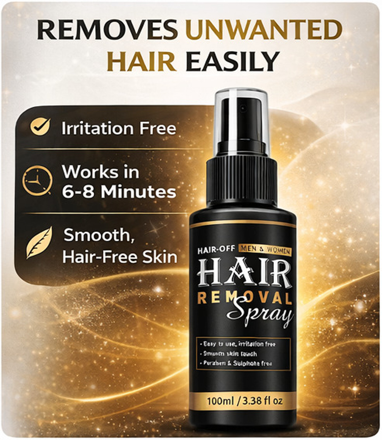 Image of Famire Hair Removal Spray for Men & Women | Fast Acting Body Hair Remover Spray