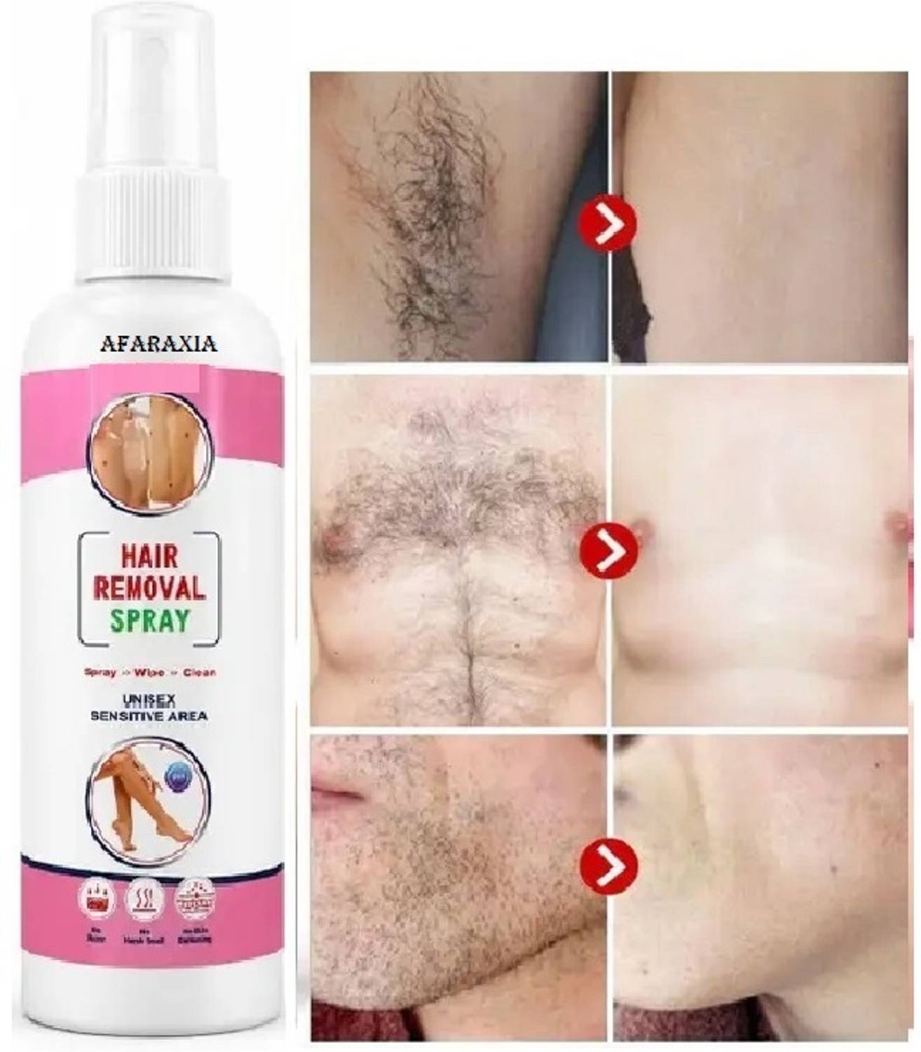 AFARAXIA 100% Painless Hair Removal Intimate Depilatory Foam Spray Spray set Spray