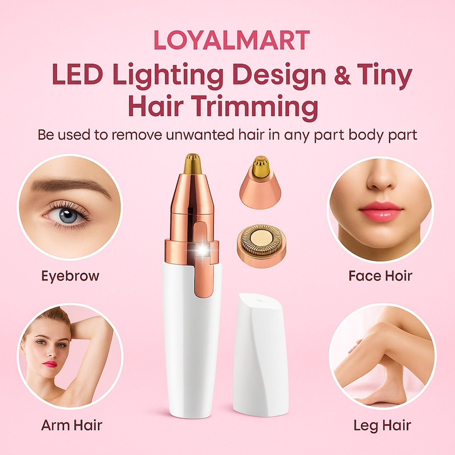 Image of Loyalmart Flawless Rechargable Lip & Eyebrow Hair Remover - 2-in-1 Razor Strips (120 g)