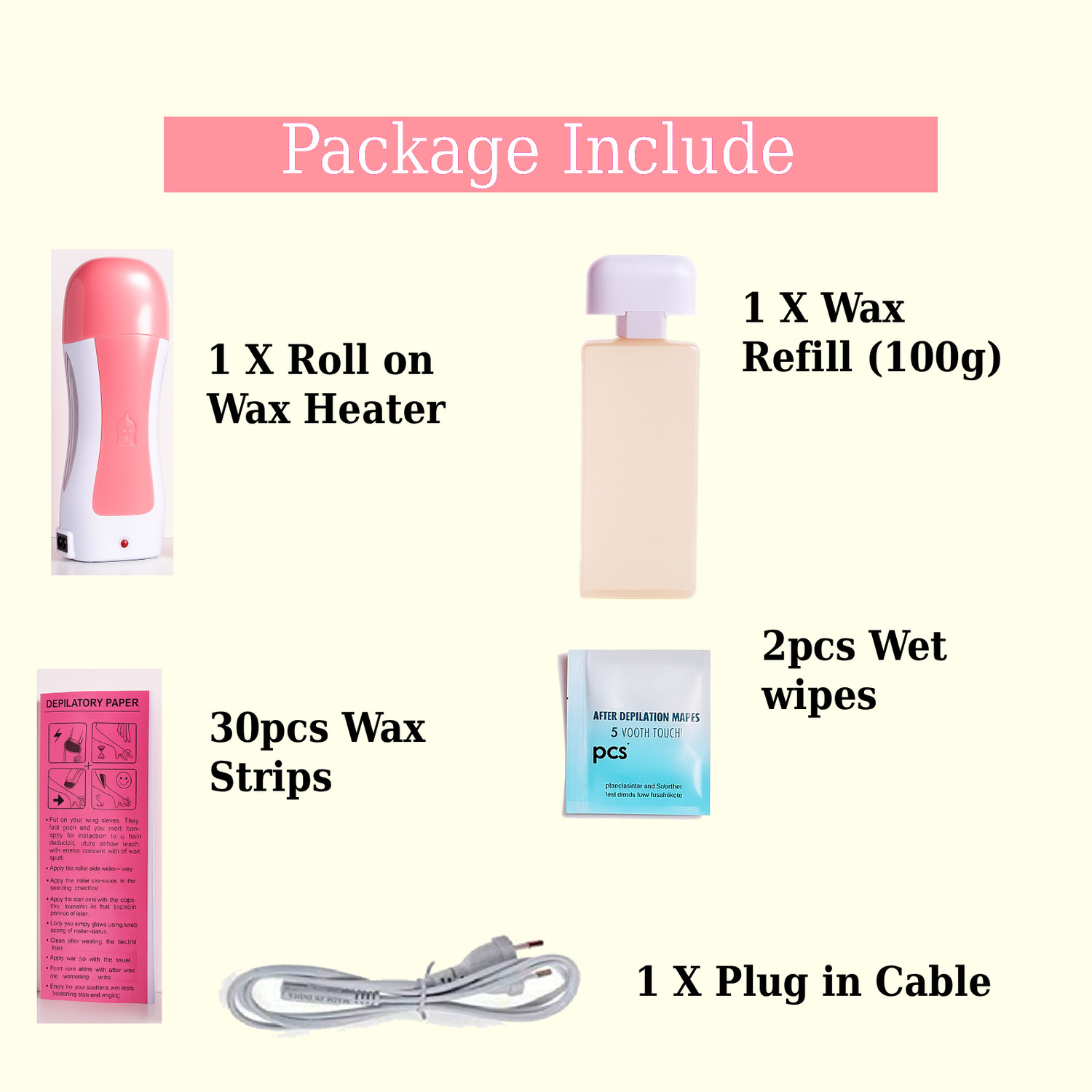Image of CUVLY Roll-On Wax Heater Kit for Women | Automatic Wax Warmer with Wax Cartridge Wax Wax