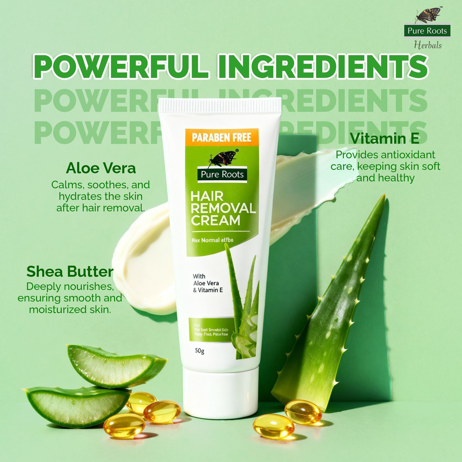 Image of Pure Roots Aloe Vera Hair Removal Cream