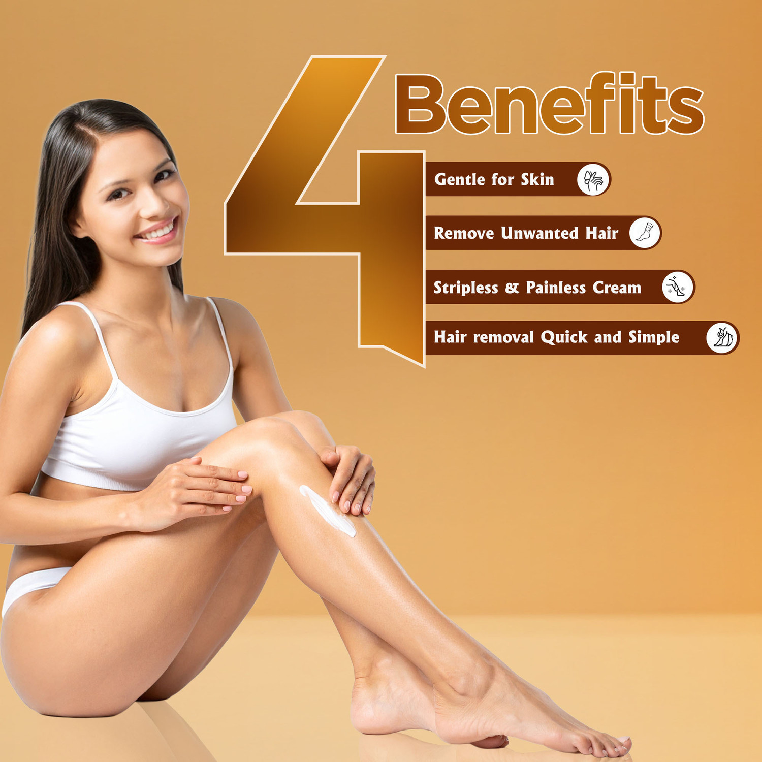 Image of Multani Naturals Papaya Hair Removal Cream (Pack of 3) | Painless & Easy Hair Removal - Cream