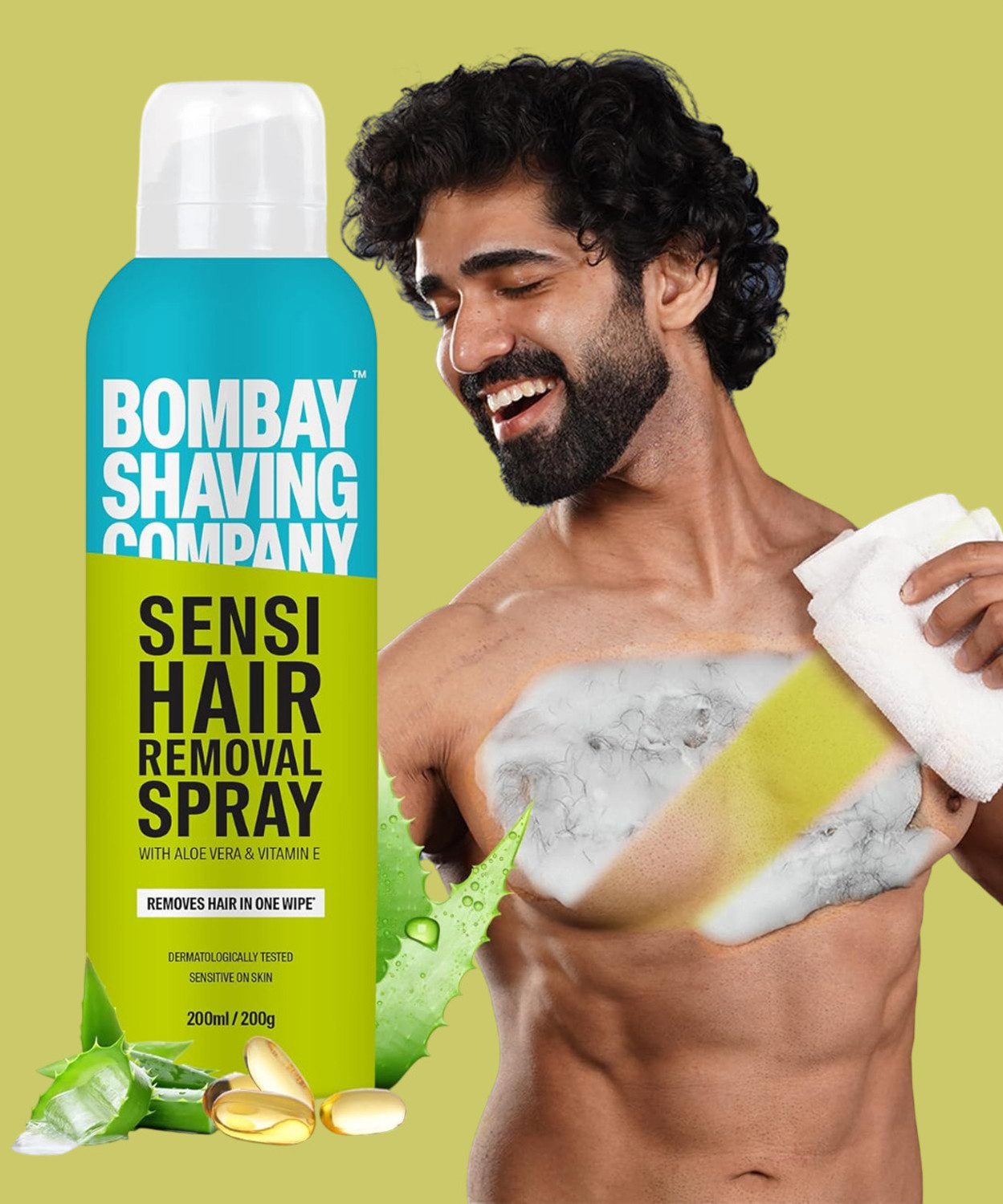 Image of BOMBAY SHAVING COMPANY Sensi Hair Removal Spray - 200ml, for Chest, Arms, Underarms & Legs Spray