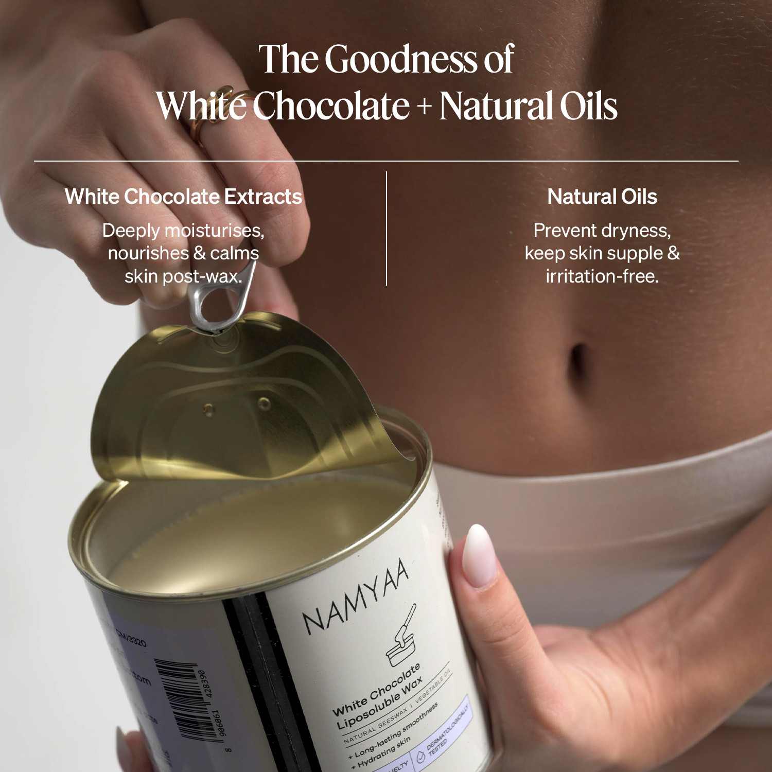 Image of Namyaa White Chocolate Liposoluble Wax I Painless Hair Removal Wax Pack of 1 Wax
