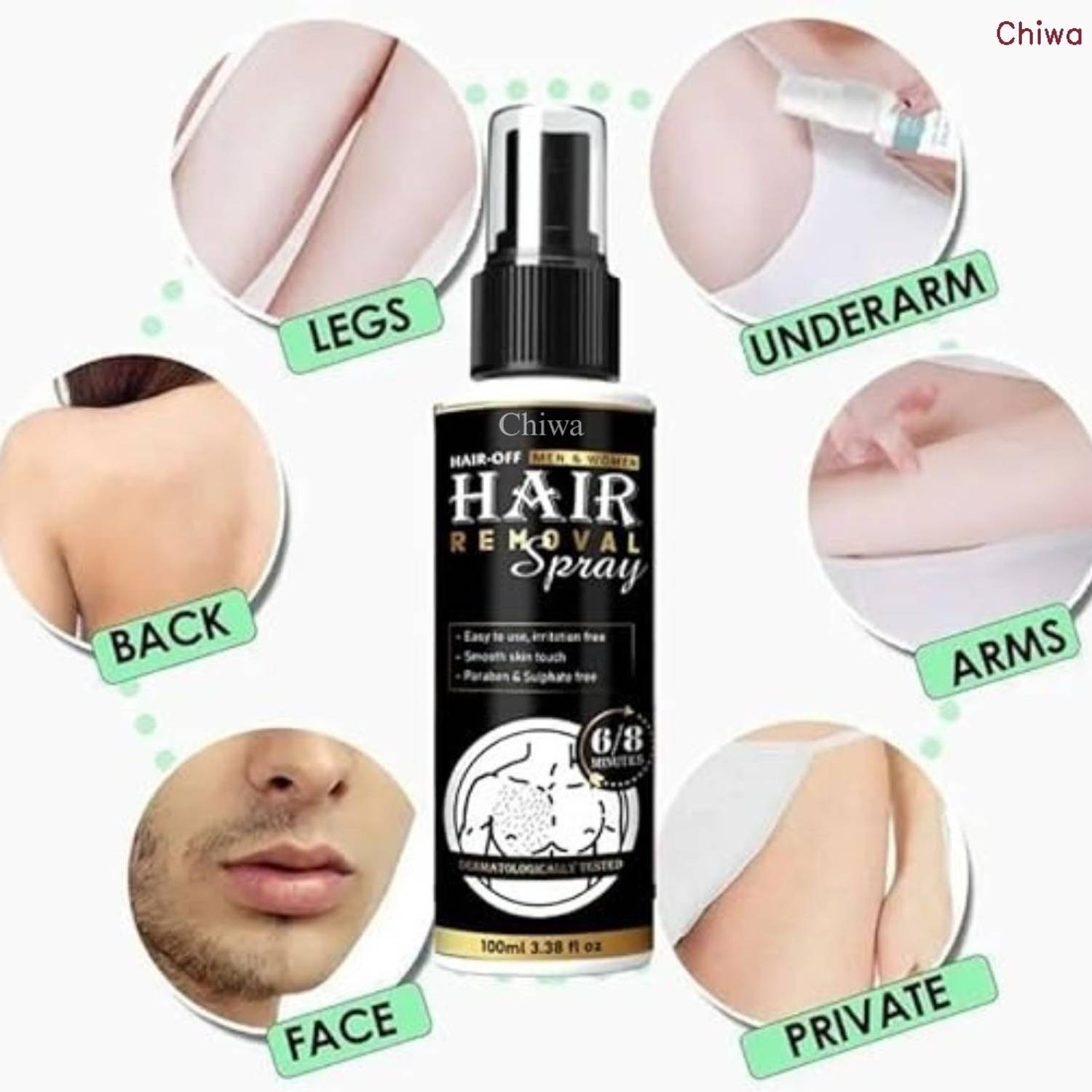 CHIWA Hair Removal Spray for Women – Painless Hair Removal with Moisture Lock Cream