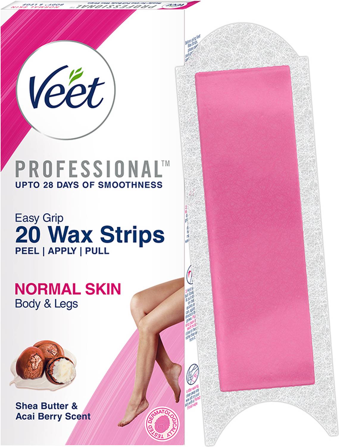 Veet Professional Waxing Kit for Normal Skin Strips (20 Strips)