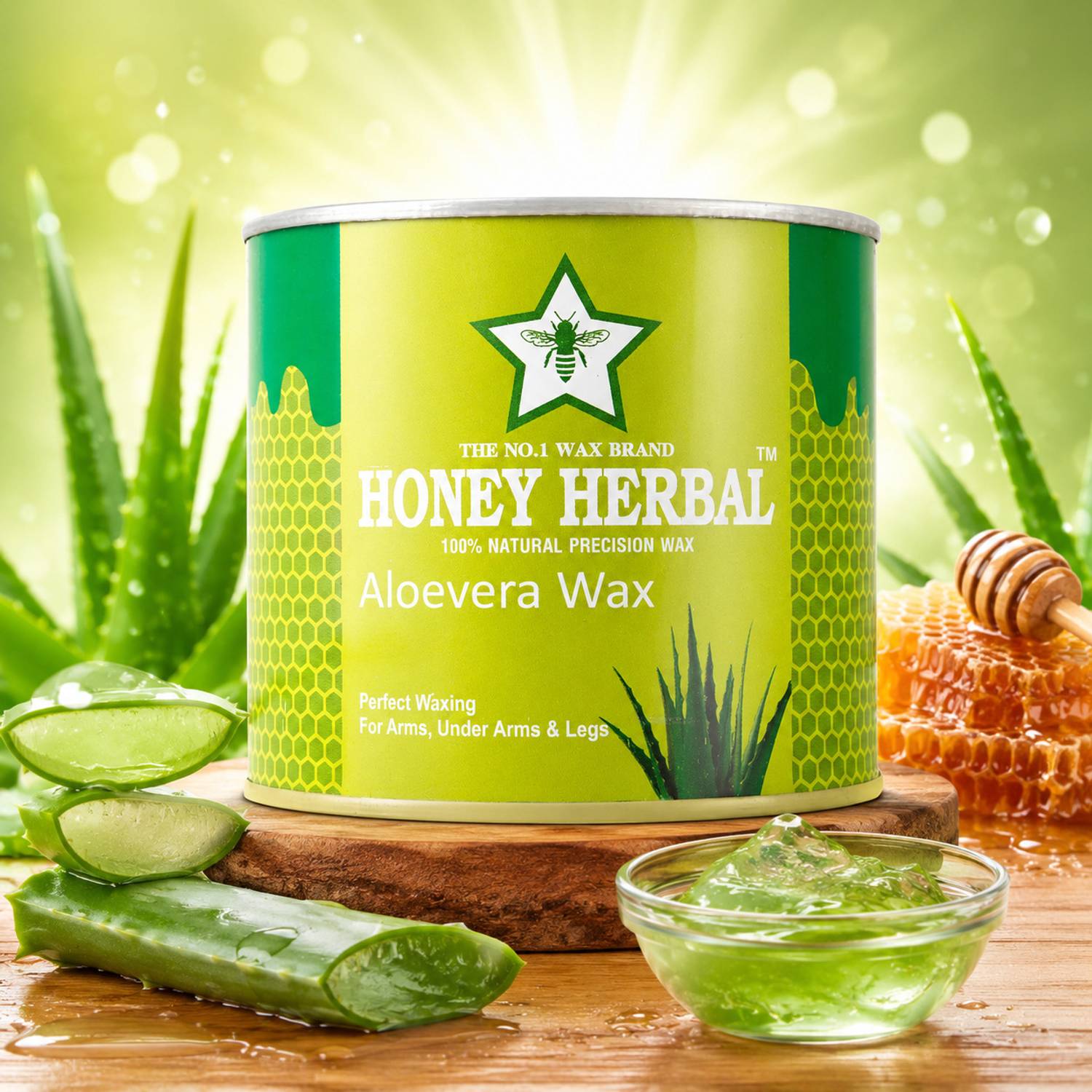 HONEY HERBAL Aloevere wax Grand new for Removal Body Hair Wax.(60