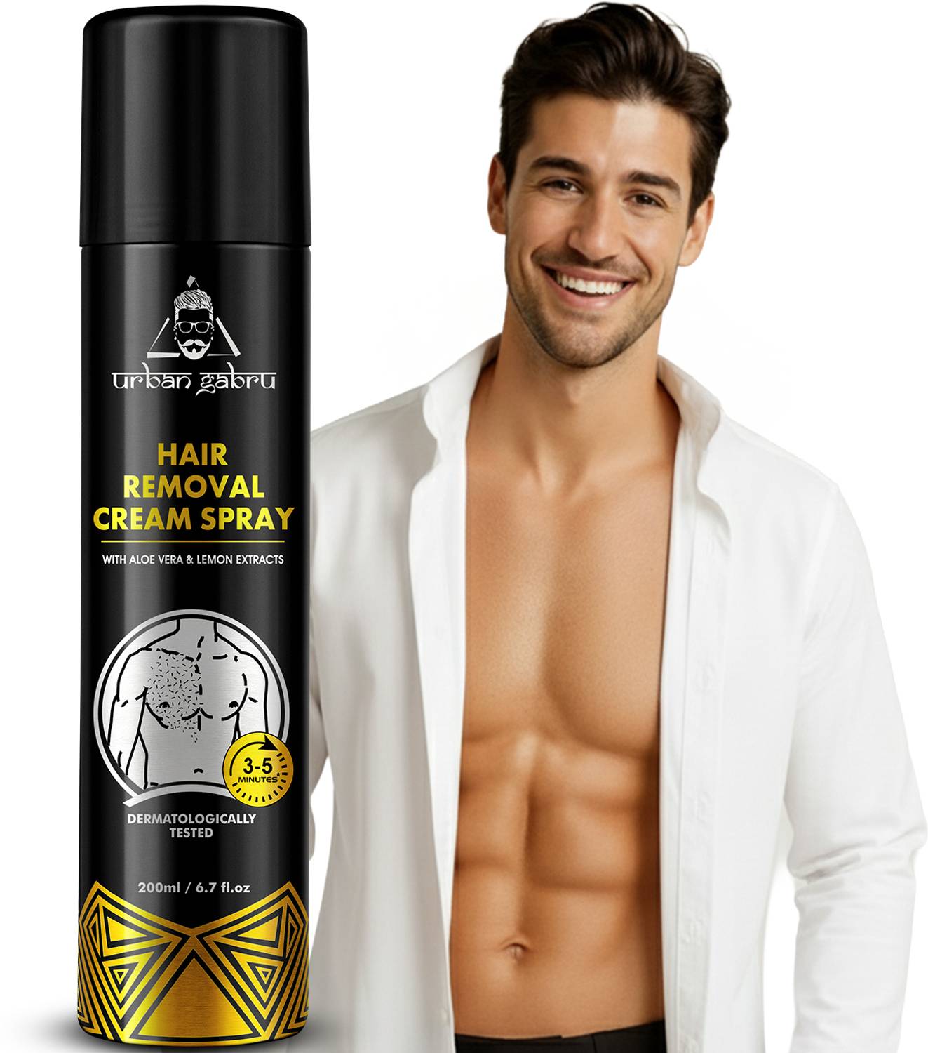 urbangabru Hair Removal Cream Spray With Aloevera & Lemon Extract