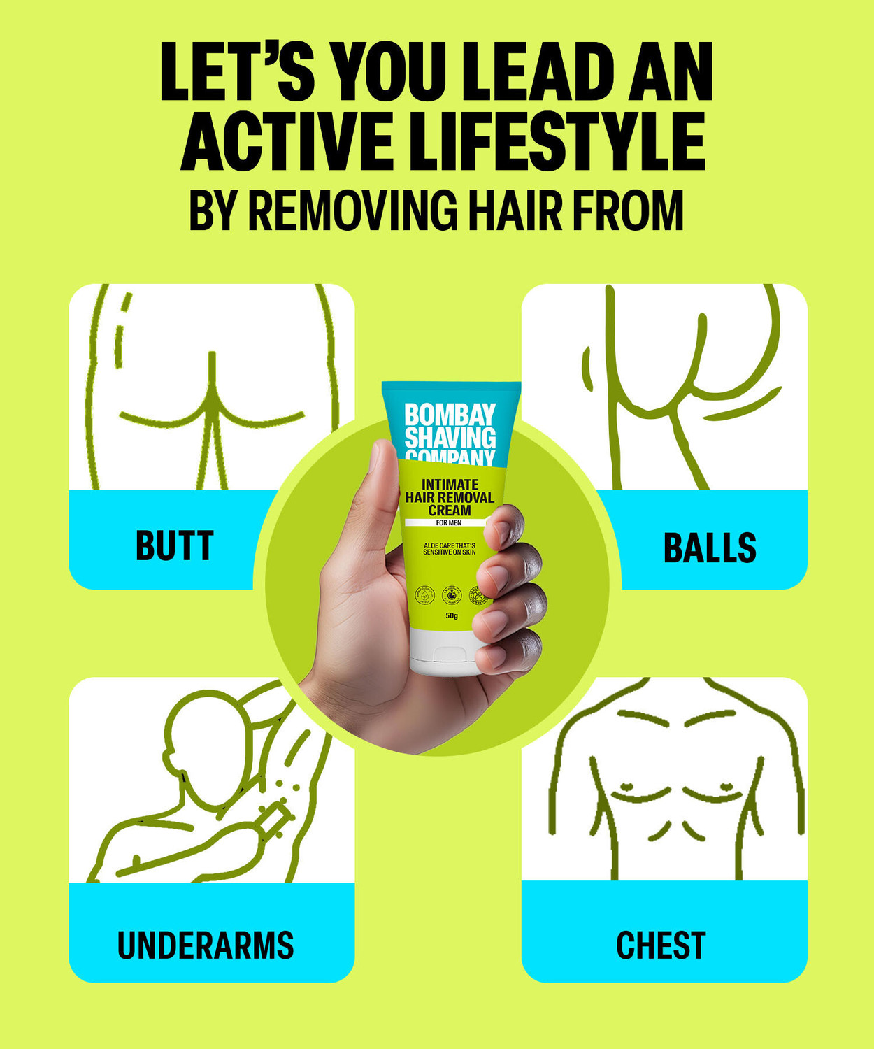 Image of BOMBAY SHAVING COMPANY Intimate Hair Removal Cream | Painless Pubic Hair Remover For Sensitive Area Cream
