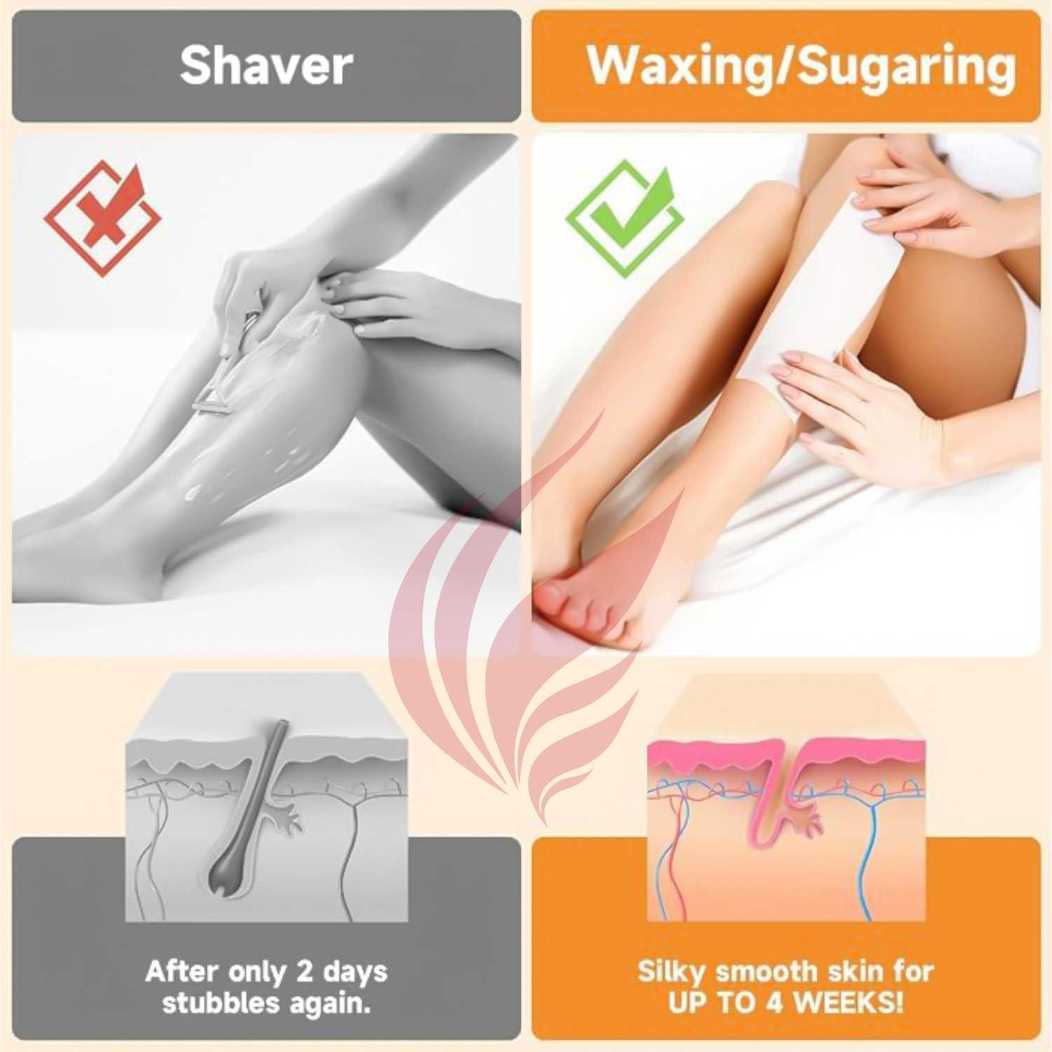 Image of JACKENS Waxing Strips Plain Disposable Brown Color Wax Strips Easy & Safe Strips Strips