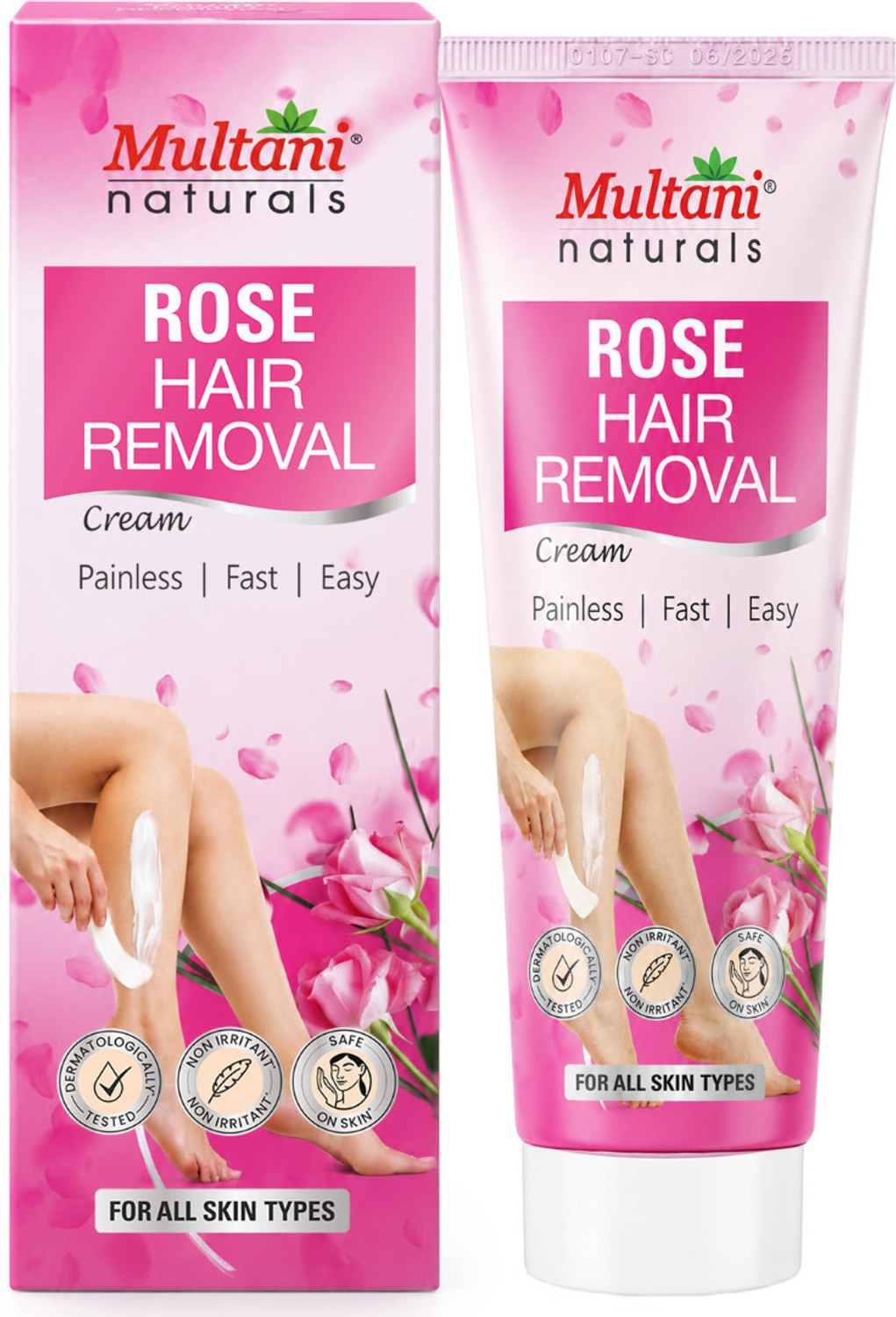 Image of Multani Naturals Rose Hair Removal Cream | Painless & Stripless - Cream