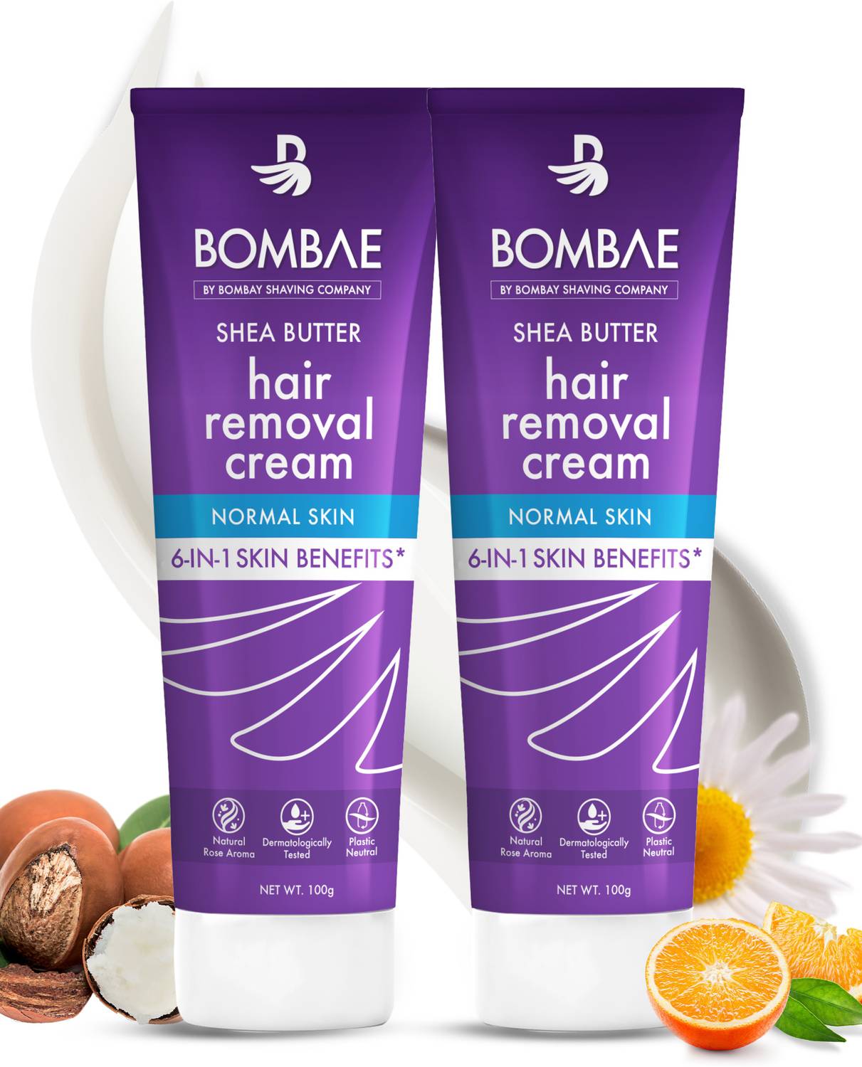 Bombae Hair Removal Cream for Women With Natural Citrus Smell, Normal Skin Cream