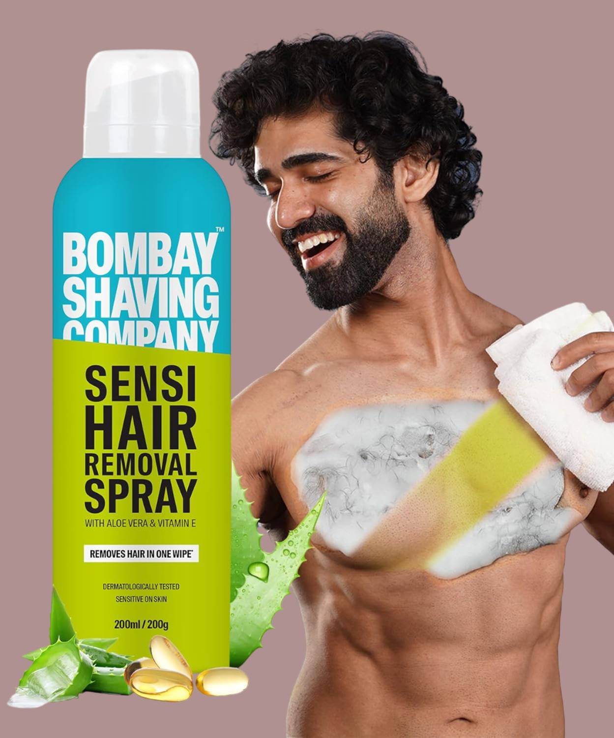 BOMBAY SHAVING COMPANY Sensi Hair Removal Spray- 200ml, fo Chest, Arms, Underarms & Legs (Pack of 2) Spray