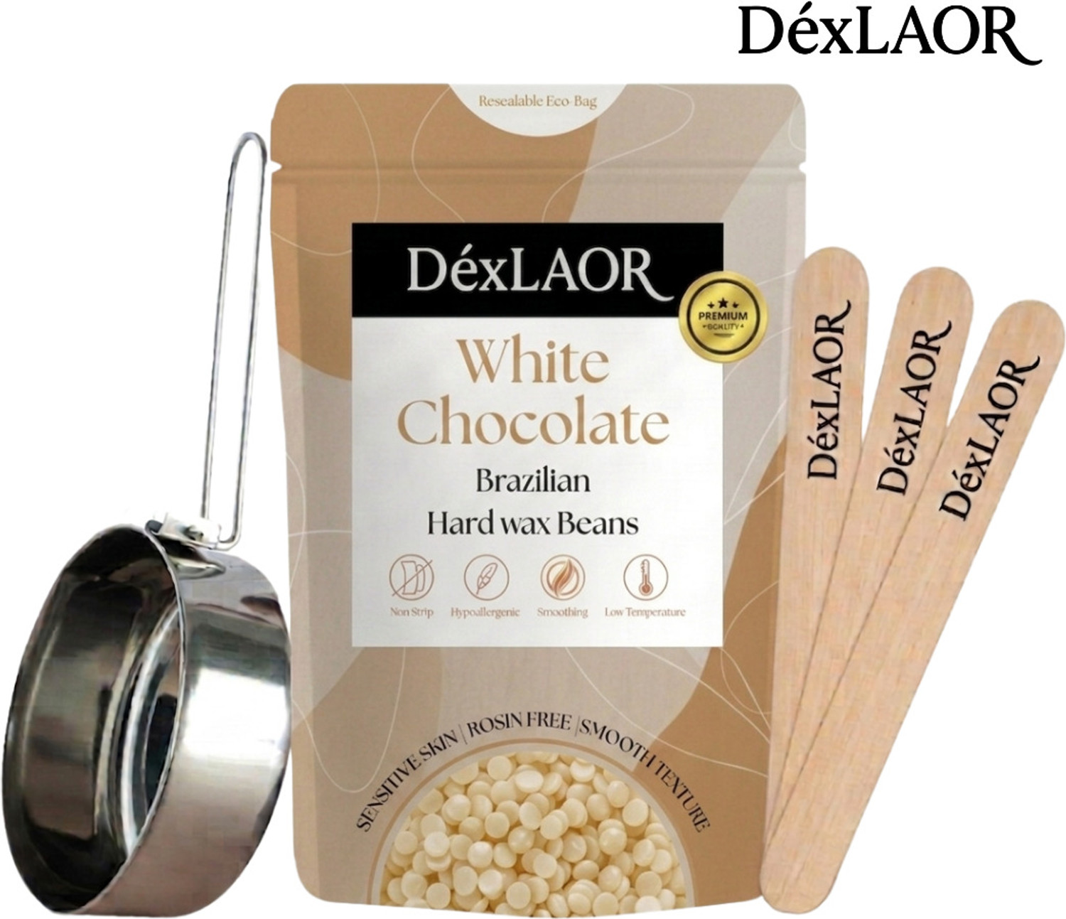 DexLAOR White ChocolateBrazilian Beans Wax, Face Wax/Katori Wax for Women Wax