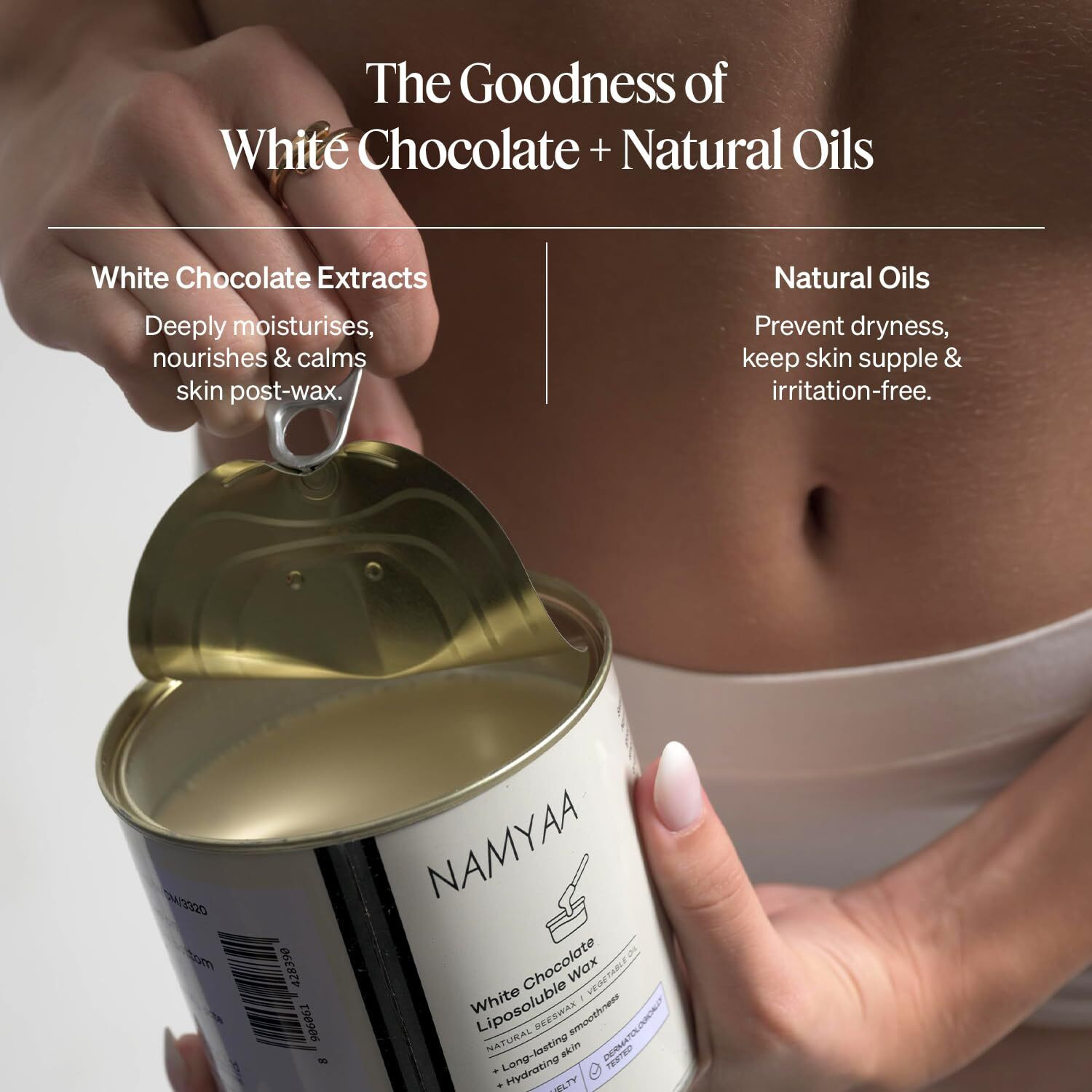 Image of Namyaa White Chocolate Liposoluble Wax I Painless Hair Removal Wax Pack of 1 Wax