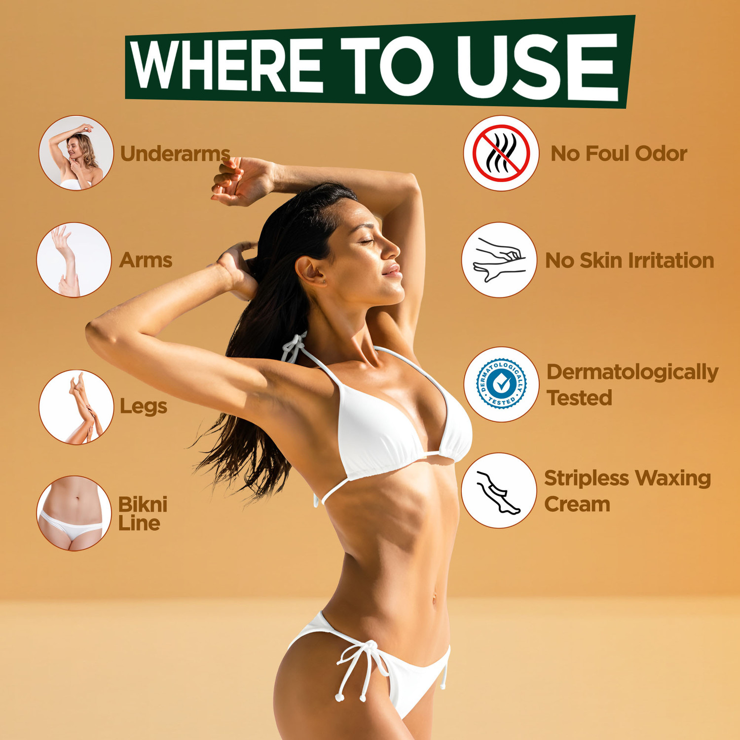 Image of Multani Naturals Papaya Hair Removal Cream (Pack of 3) | Painless & Easy Hair Removal - Cream