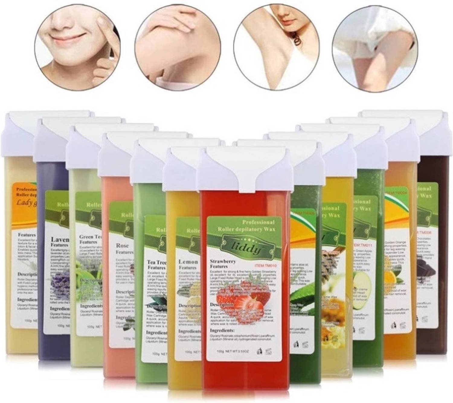 Roll on Hair Removal Wax Heater Machine With 2 Refill & 60 Strips For Women_R5NV Wax - Image 5