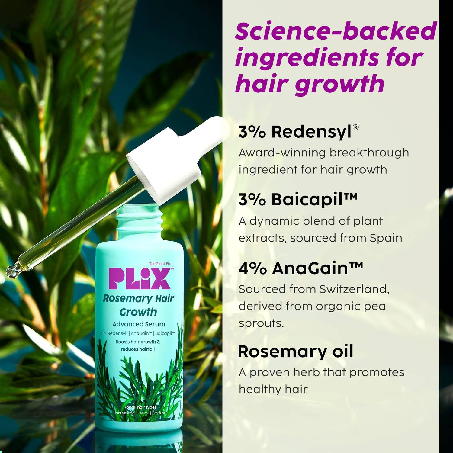 The Plant Fix Plix Rosemary Hair Growth Serum 30ml - Image 4