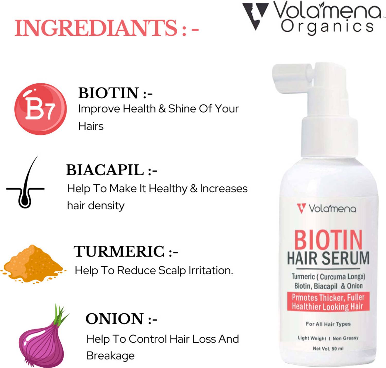 Volamena Biotin Hair Serum for Men & Women - Image 3