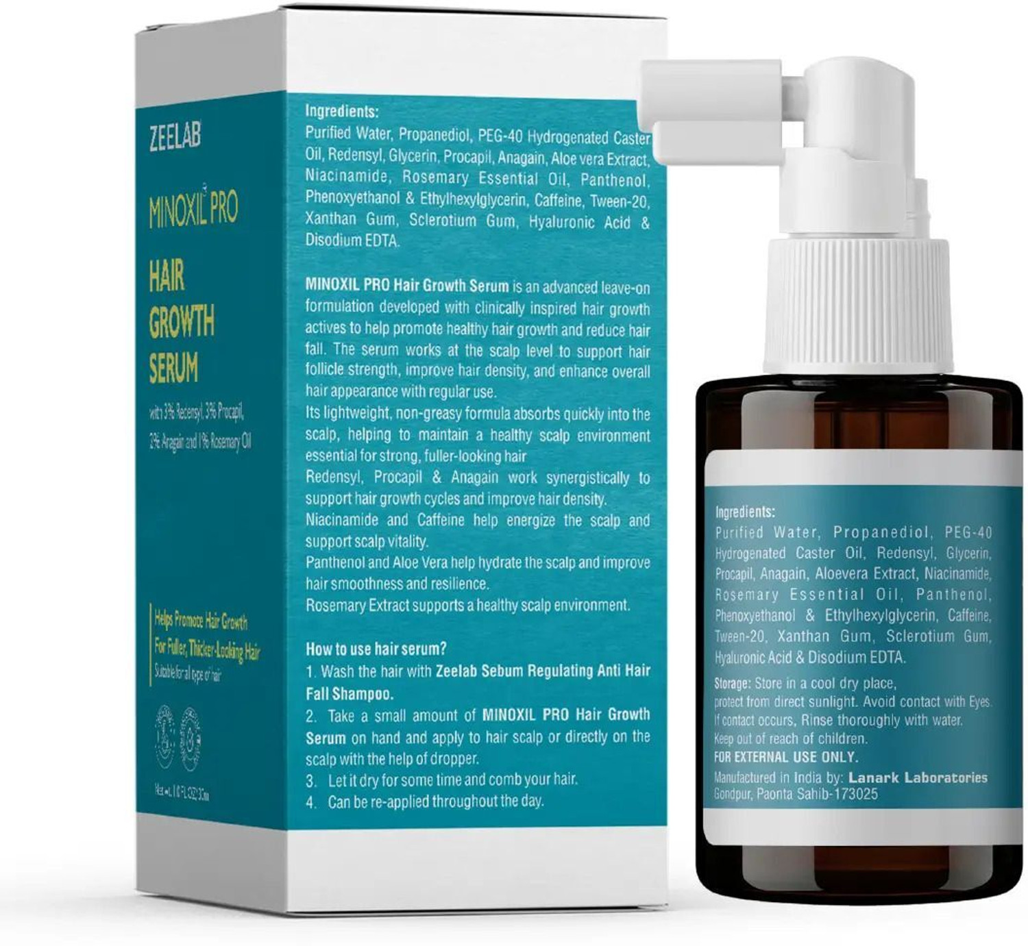 Image of zeelab Minoxil Pro Hair Growth Serum | Hair Fall Control & Scalp Care