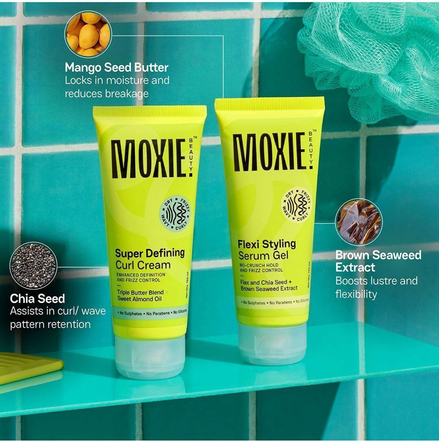 Image of MOXIE BEAUTY Curly Vibe Setter Travel Duo | Curl cream + Serum Gel | Boosts Curl Definition