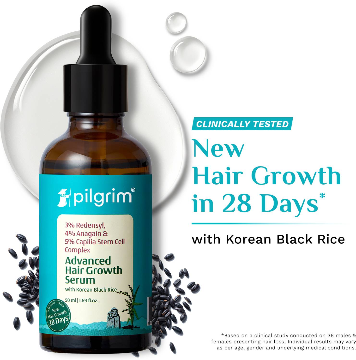 Pilgrim Advanced Hair Growth Serum Rosemary Korean Black Rice 50 ml