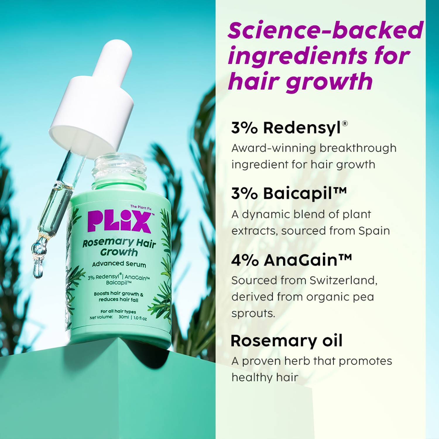 The Plant Fix Rosemary Hair Growth Serum 30ml - Image 2
