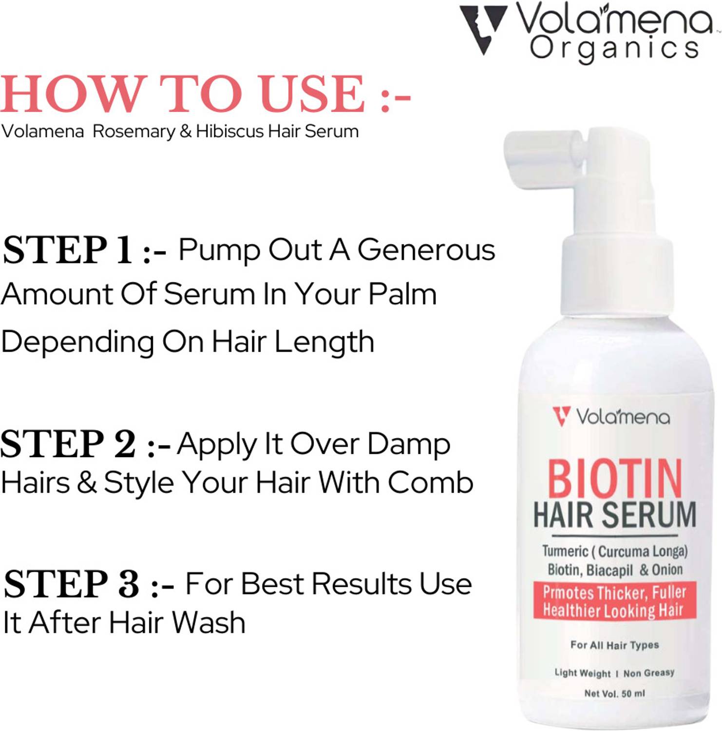 Volamena Biotin Hair Serum for Men & Women - Image 4