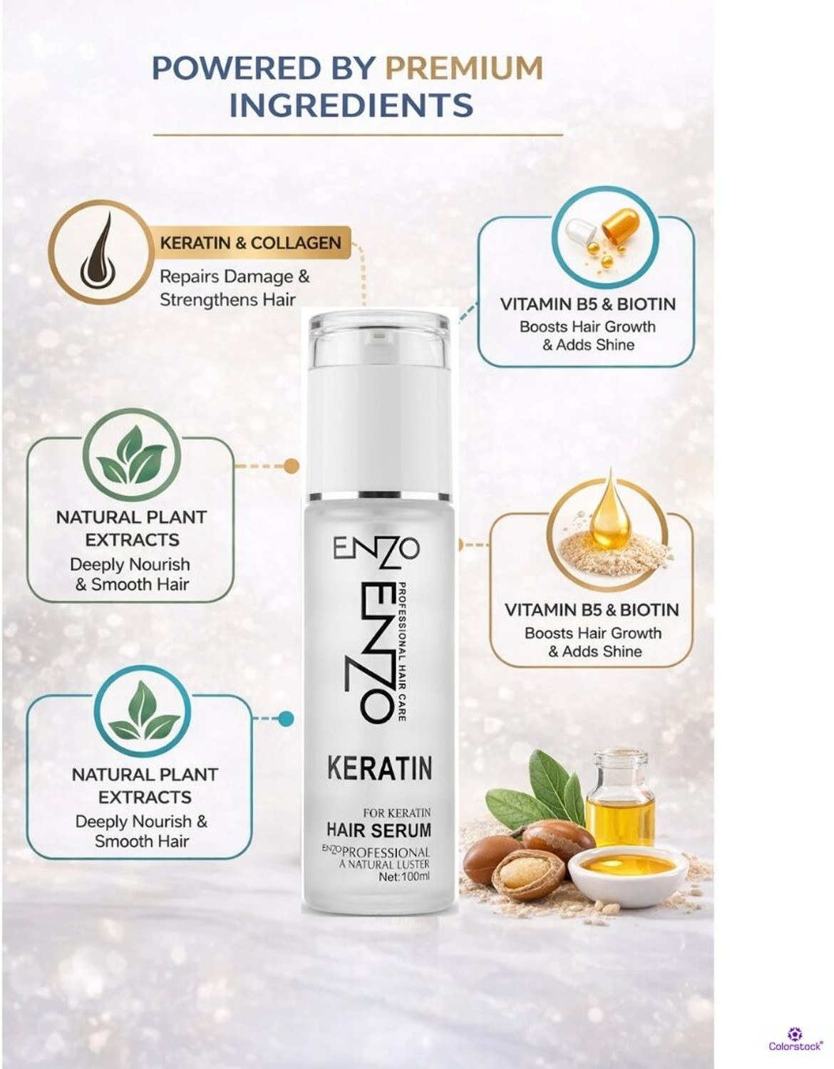 Image of Colorstock Enzo Hair Serum | For Providing Silky Str&s & Hydration Care