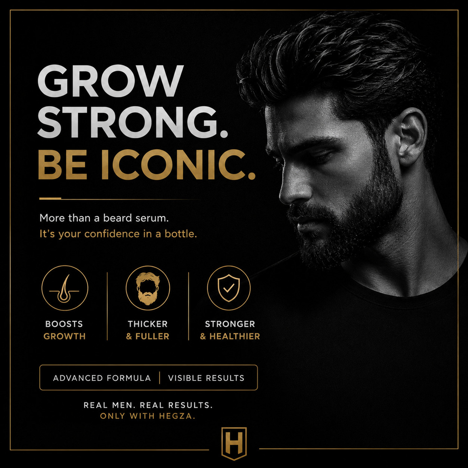 Image of Hegza Advanced Beard Growth Serum with Redensyl & Biotin for Thick Beard