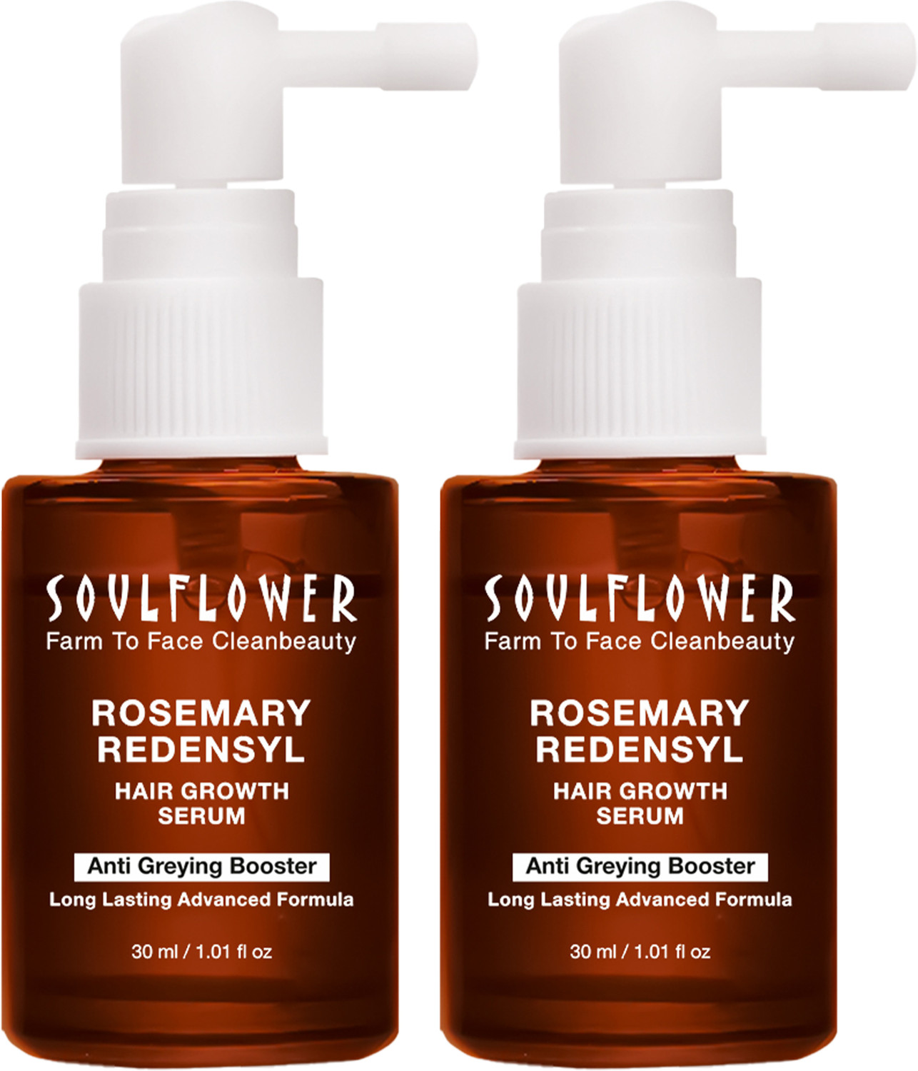 Soulflower Rosemary Hair Growth Serum Concentrate 3% Redensyl, 4% Anagain, 1% Melanogray