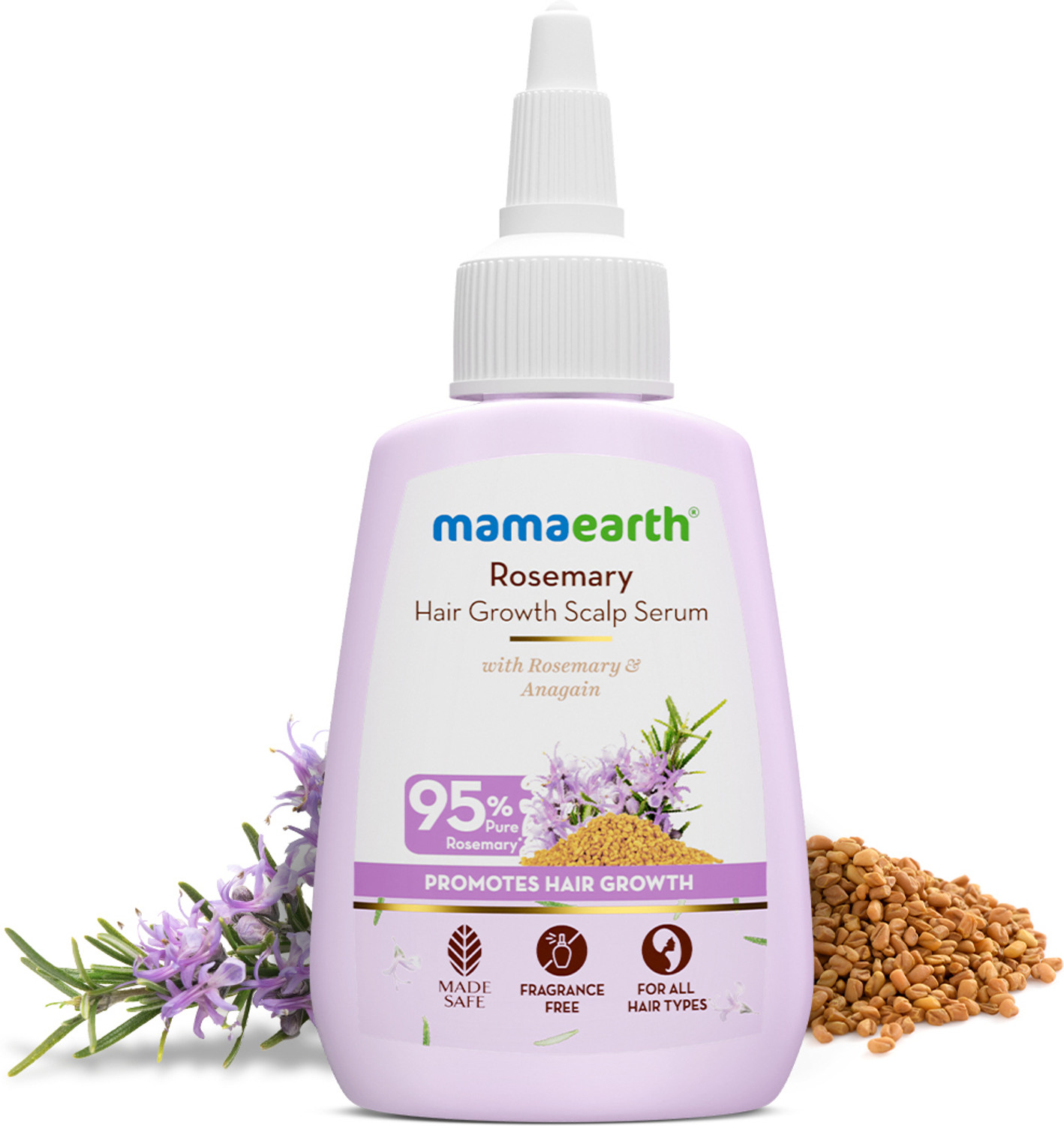Image of Mamaearth Rosemary Hair Growth Scalp Serum with 95% Pure Rosemary & 4% Anagain
