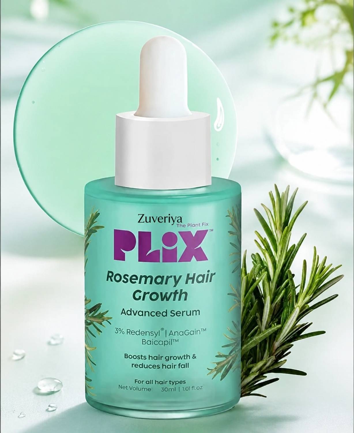 zuveriya Plex Rosemary Hair Growth Serum 30ml - Image 1