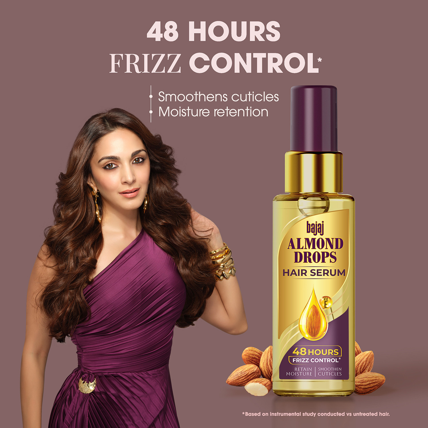 Image of Bajaj Almond Drops Hair Serum with Almond Oil & Vitamin E for 48 hrs Frizz Control (150 ml)